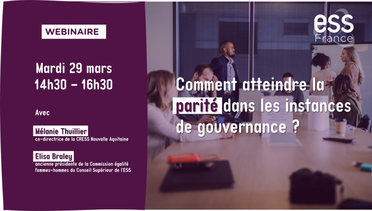 Webinaire : la parité dans les instances de gouvernance de structures de l'ESS