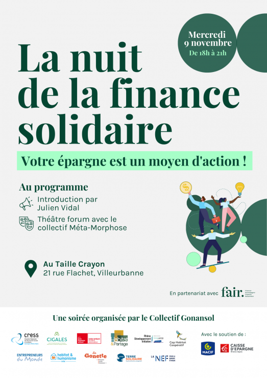 La Nuit de la Finance Solidaire : votre épargne est un moyen d'action, utilisez-le !