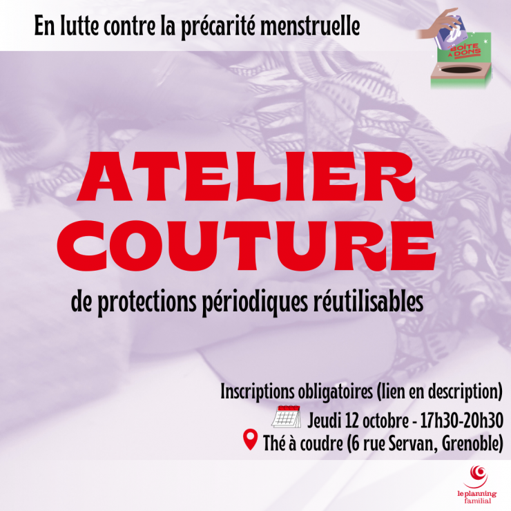 Atelier couture de protections périodiques réutilisables