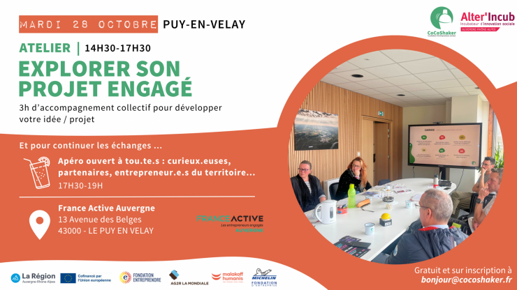 Le Puy-en-Velay | Atelier « Explorer son projet engagé » suivi d’un apéro